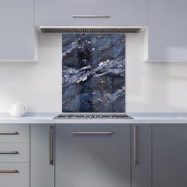 WRT Quartz Blue Kitchen Splashback - W600xH750mm