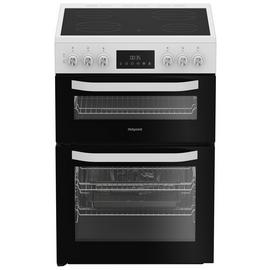 Hotpoint HDE6VDW 60cm Double Oven Electric Cooker - White
