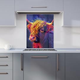 WRT Vibrant Cow Multicolour Kitchen Splashback - W600xH750mm