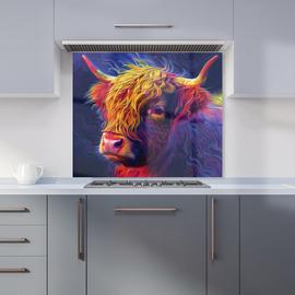 WRT Vibrant Cow Multicolour Kitchen Splashback - W900xH750mm