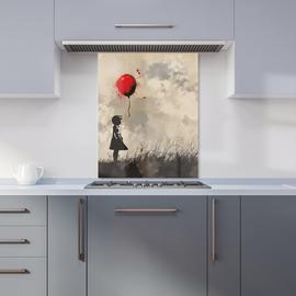 WRT Red Balloon Multicolour Kitchen Splashback - W600xH750mm