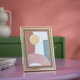 Habitat Green & Pink Scallop Metal Picture Frame - 4x6"