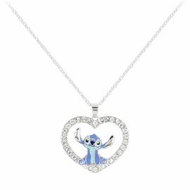 Disney Stitch Stone Set Heart Pendant Necklace