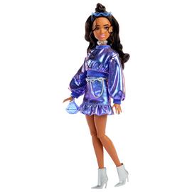 Barbie Deluxe Style Doll in Metallic Blue Top and Skirt