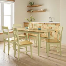Argos Home Chicago Extending Cream Dining Table & 6 Chairs