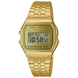Casio Men's Vintage Green Dial Stainless Steel Watch