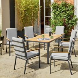 Argos Home Formal 6 Seater Patio Set - Grey