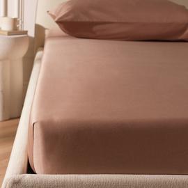 Habitat Egyptian Cotton 400TC Plain Mocha Deep Fitted Sheet