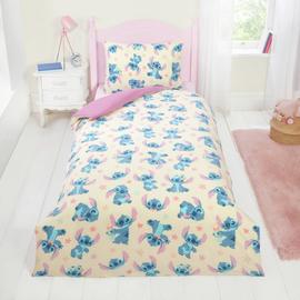 Disney Stitch Scrump Fleece Cream Kids Bedding Set - Single