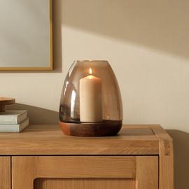 Habitat Hurricane Candle Holder - Brown