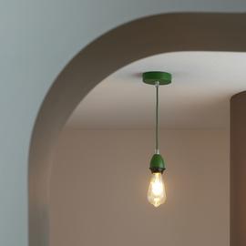 Habitat Metal Pendant Light - Green