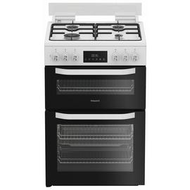 Hotpoint HDD6GDC2W 60cm Double Oven Dual Fuel Cooker - White