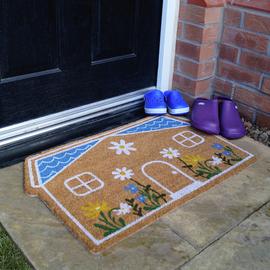 Mighty Mats Latex Flower Cottage Doormat - 45x75cm