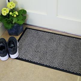 Mighty Mats Herringbone Light Grey Doormat - 50x80cm