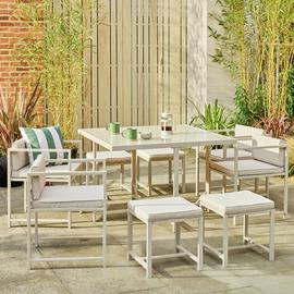 Argos Home Modern Space Saving 8 Seater Patio Set - Greige