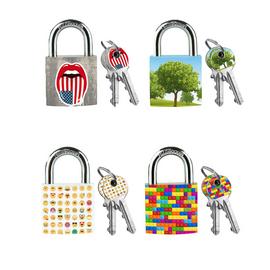 Master Lock 3430EURDAST Key Patterned Solid Body Padlock