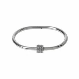 Liars & Lovers Silver Tone Stainless Steel Hinged Bangle