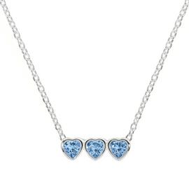 Radley Sterling Silver Blue Stones Triple Heart Necklace