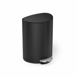 Simplehuman 6L Semi-Round Bathroom Pedal Bin - Black