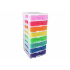 Really Useful 8 Drawer Plastic Storage Tower - Rainbow