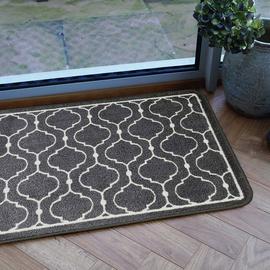 Mighty Mats Supersoft Washable Grey Geo Doormat - 50x75cm