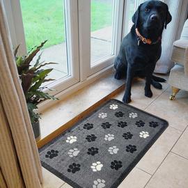 Mighty Mats Supersoft Washable Paw Print Doormat - 50x75cm
