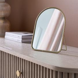 Habitat Gold Rope Twist Arch Dressing Table Mirror - 16x21cm