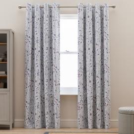 Argos Home Floral Blackout Eyelet Curtain - Purple