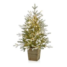 Premier 3ft PreLit Flocked Porch Artificial Christmas Tree