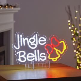 Premier 40cm Lit Jingle Bells Hanging Neon Sign