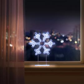 Premier 45 cm  Lit Snowflakes Tabletop White Led Light