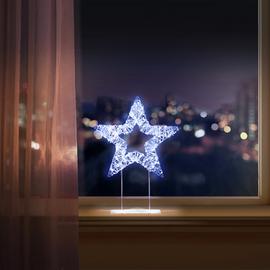 Premier 45cm  Sliver Star Table Top LED Lights