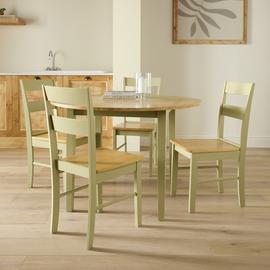 Argos Home Chicago Round Cream Dining Table & 4 Cream Chairs