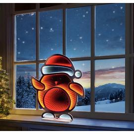 Premier 60cm Robin with Santa Hat Tabletop Infinity Mirror