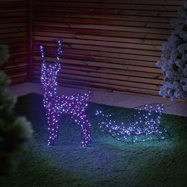 Premier Enchanted Reindeer and Sleigh Christmas Decoration