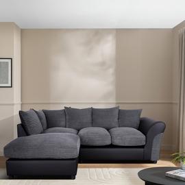 Argos Home Harry Left Hand Corner Chaise Sofa - Charcoal