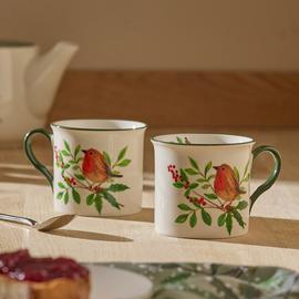 Argos Home Robin Set of 2 Stoneware Mugs - Cream
