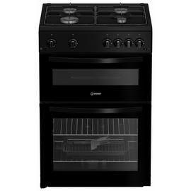 Indesit ITG6GB 60cm Twin Cavity Gas Cooker - Black