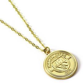 Manchester City FC Gold Finish Crest Pendant Necklace