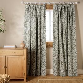 Argos Home Jacquard Pencil Pleat Curtain - Green