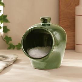 Habitat Stoneware Salt Container - Green