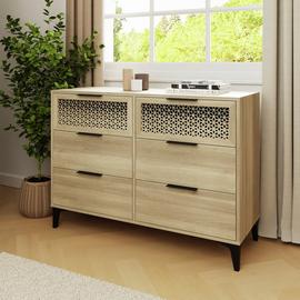 GFW Ezra 6 Drawer Chest - Oak
