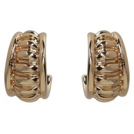 Liars & Lovers Gold Tone Ribbed Huggie Hoop Earrings