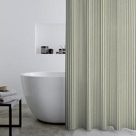 Catherine Lansfield Stripe Shower Curtain - Green