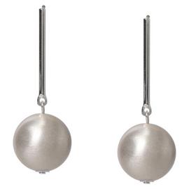 Liars & Lovers Silver Tone Brushed Ball Drop Earrings