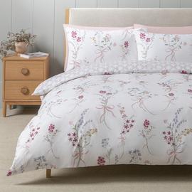 Argos Home Botanical Bows White Bedding Set