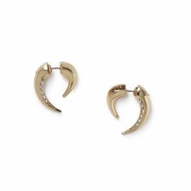 Freedom Yellow Gold Crystal Spike Half Hoop Earrings