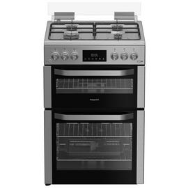 Hotpoint HDG6GDCX 60cm Double Oven Gas Cooker - S/Steel