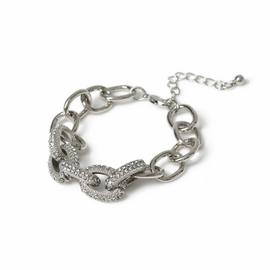 Freedom Silver Crystal Link Bracelet