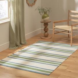 Habitat Stripe Neutral Flatweave Rug